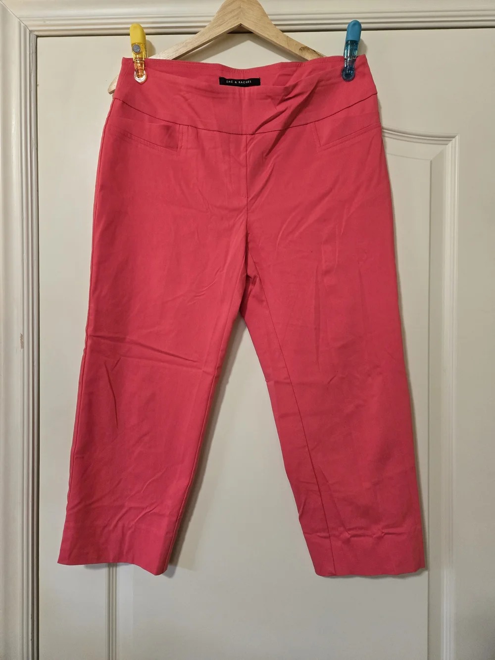 Zac & Rachel Hot Pink Cropped Straight-Leg Pants